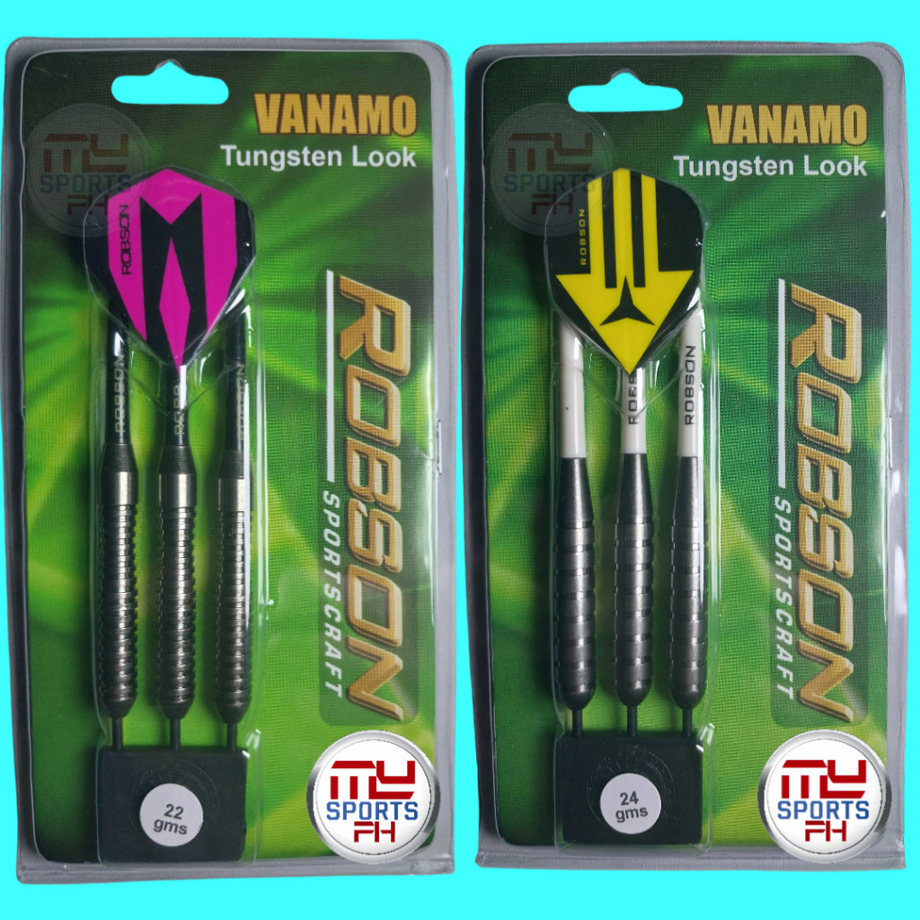 Robson Vanamo 22 & 24 gms Dart Pins Stratum Series Tungsten Look Brass ...