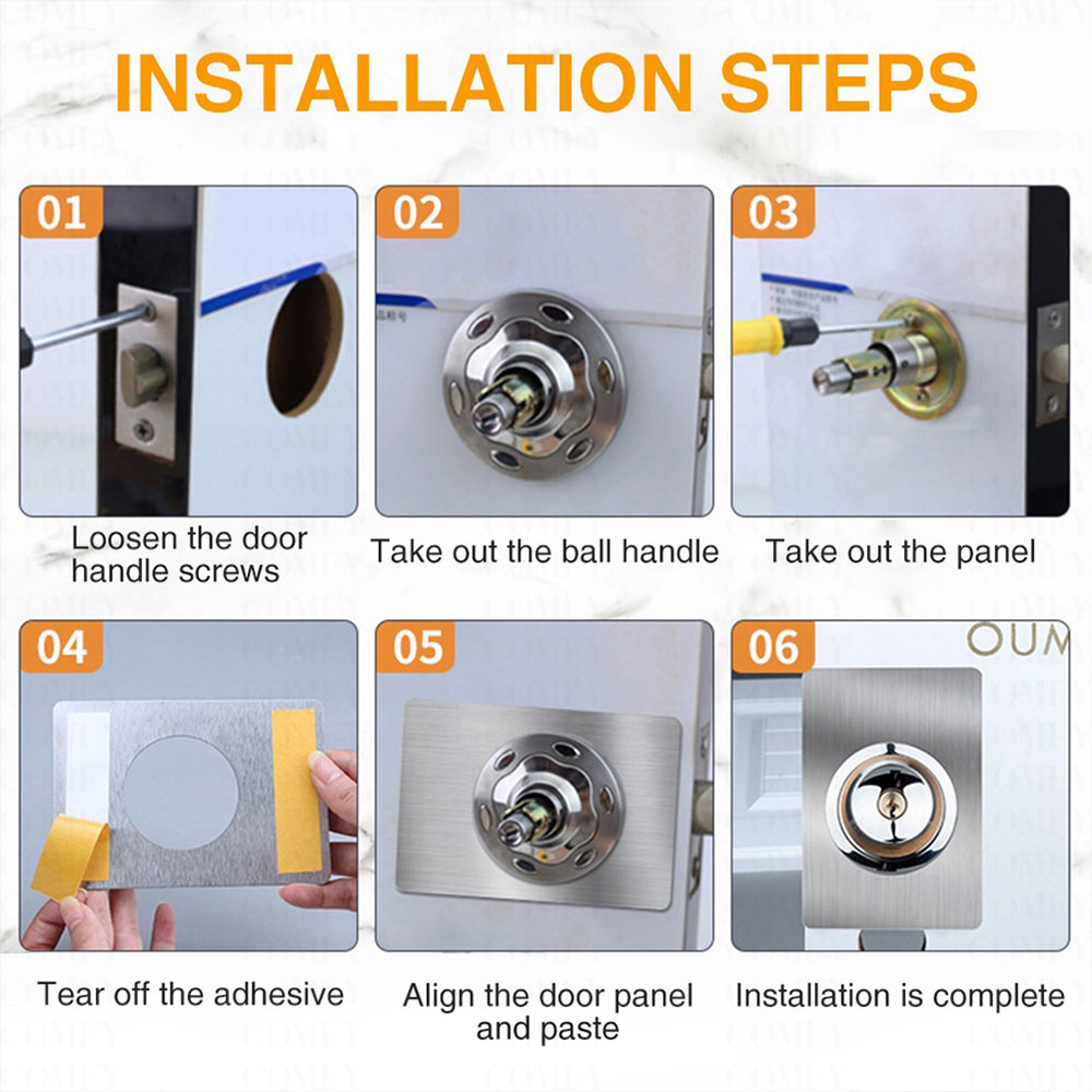 2pcs Universal Stainless Steel Plate Repair Doors Deadbolt Ball Lock ...