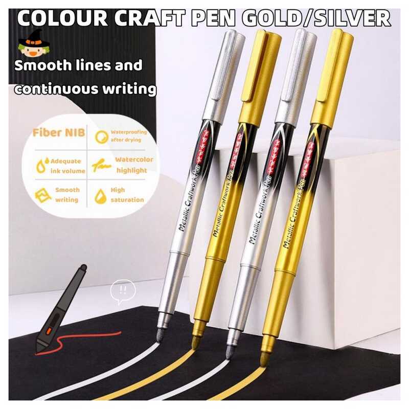 1Pc Gold Silver Colour Craft Pen Waterproof Paint Sign Marker Metal ...