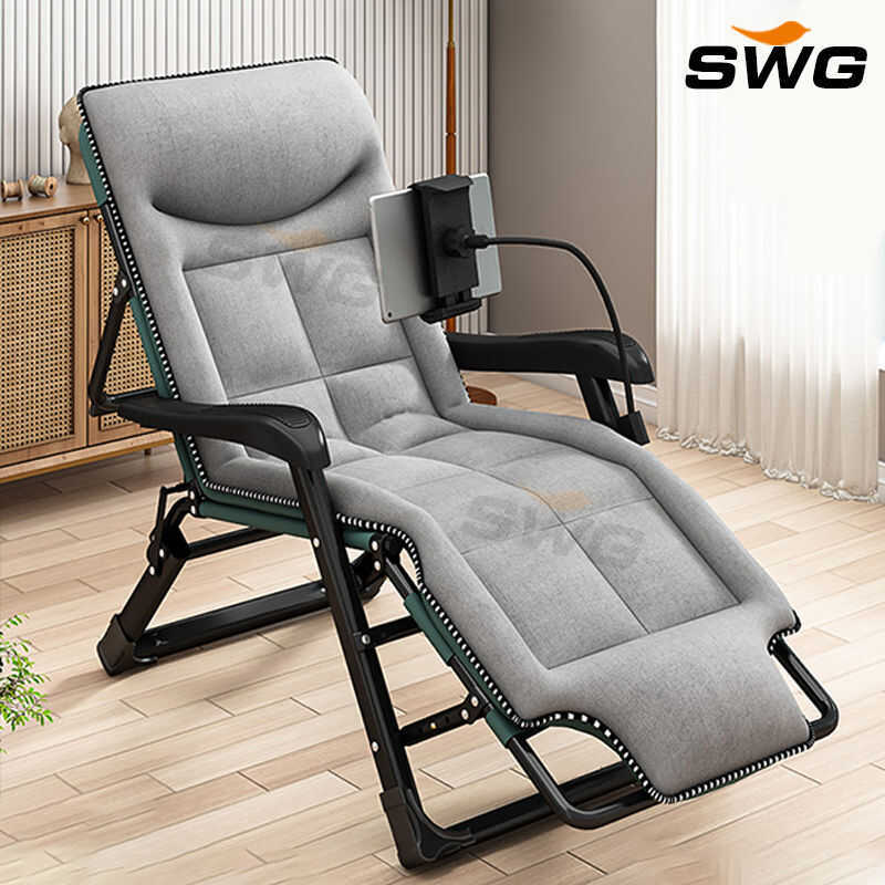 SWG Folding With Foam Single Bed Reclining Chair Cloth Outdoor Folding ...