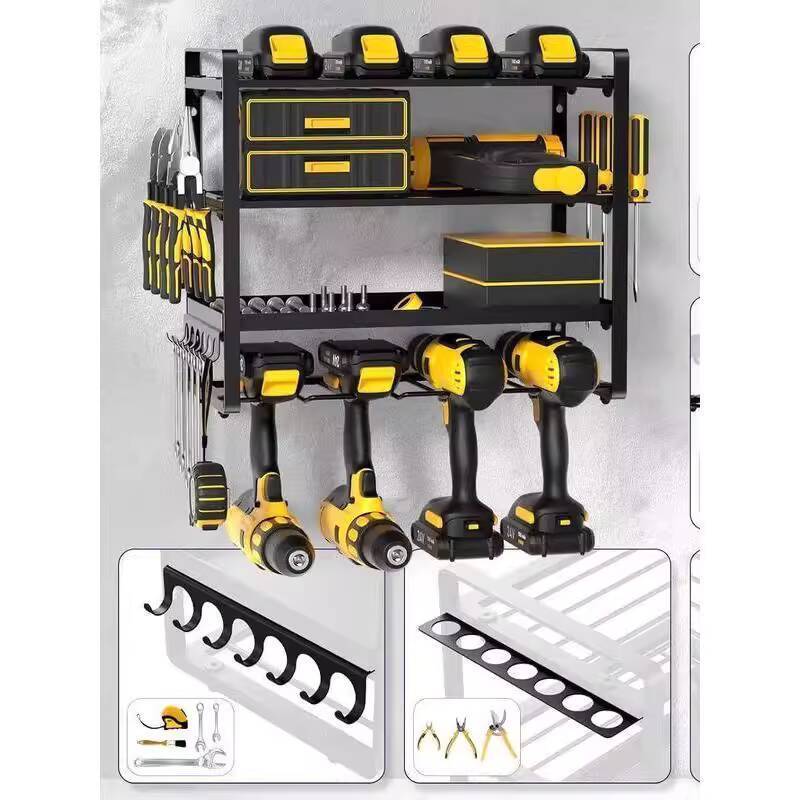 Four-Layer Electric Drill Holder Wall-Mounted Power Tool Rack Electric ...