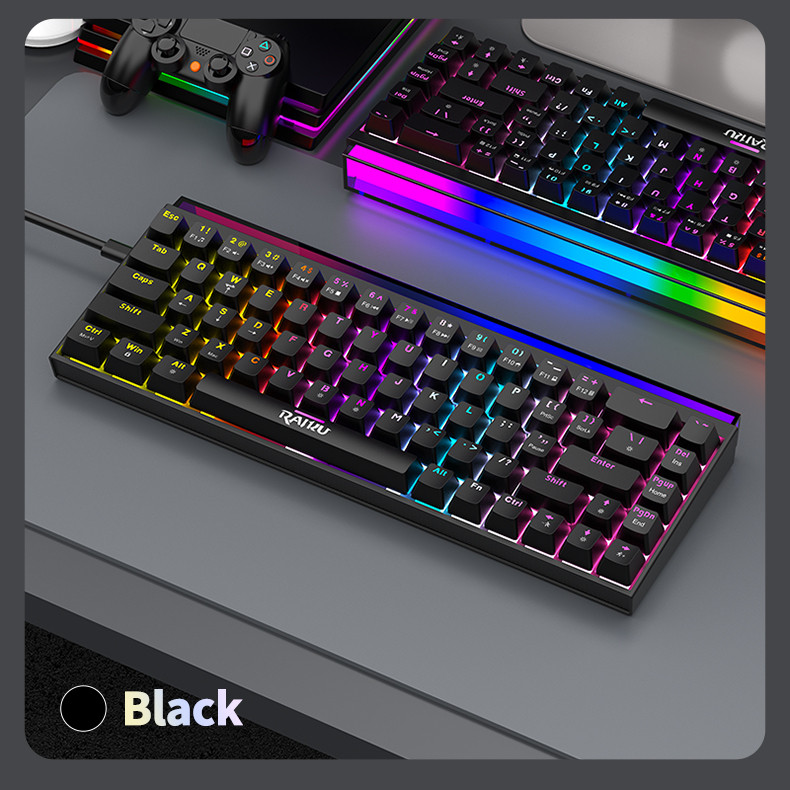 Zeus x Raiku GK68 68Keys RGB Wired Mechanical Gaming Keyboard Compact ...