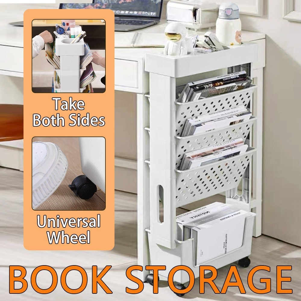 5 Layers Ulti-functional Magazine Rack Storage Shelf Two Side File ...