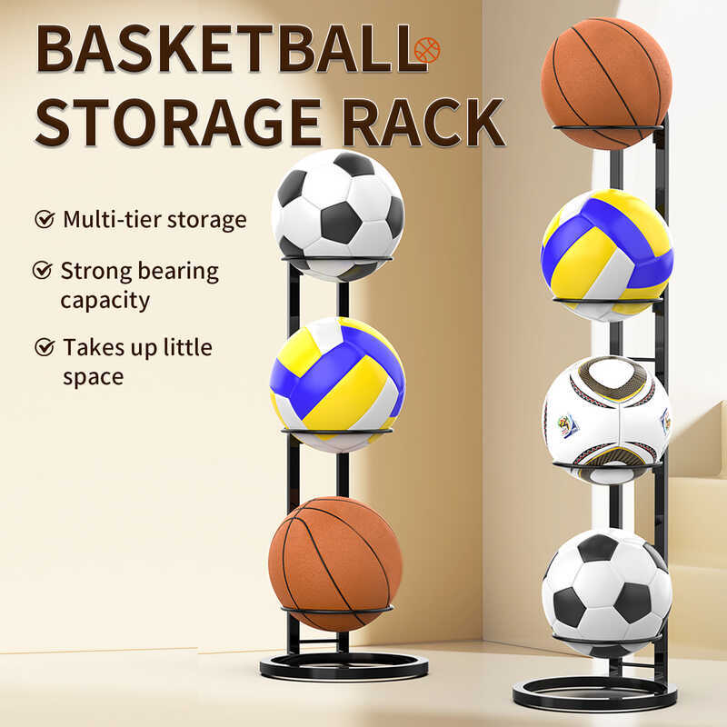 Childr's Volleyball Display Kindergart Indoor Storage Basketball Rack ...