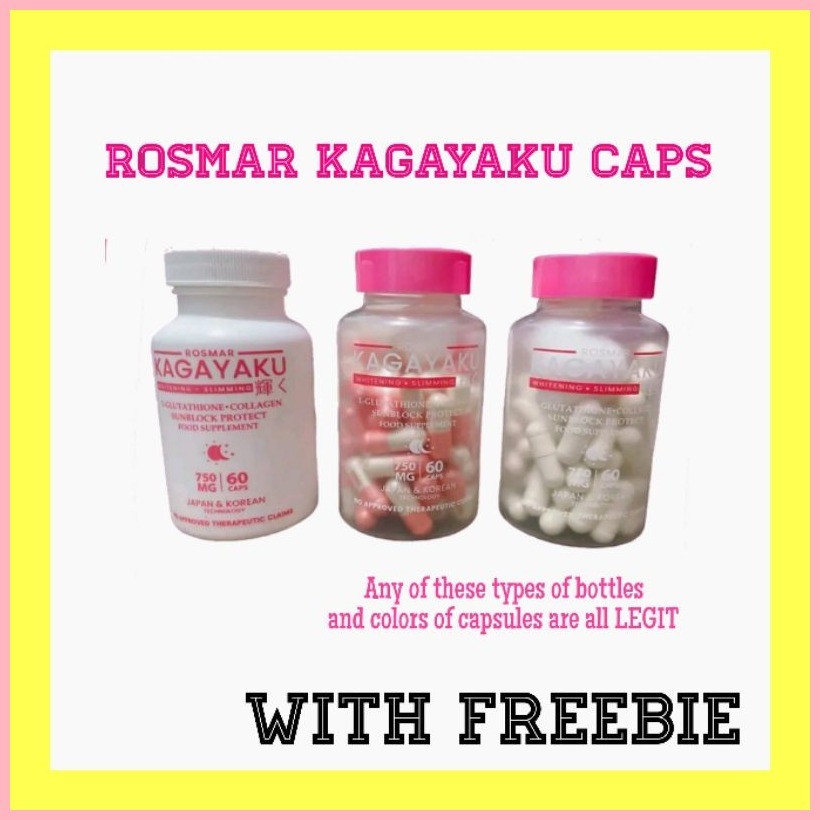 Rosmar Kagayaku Gluta Capsule 750mg Glutathione Oral Sunblock Slimming  | Shopee Philippines