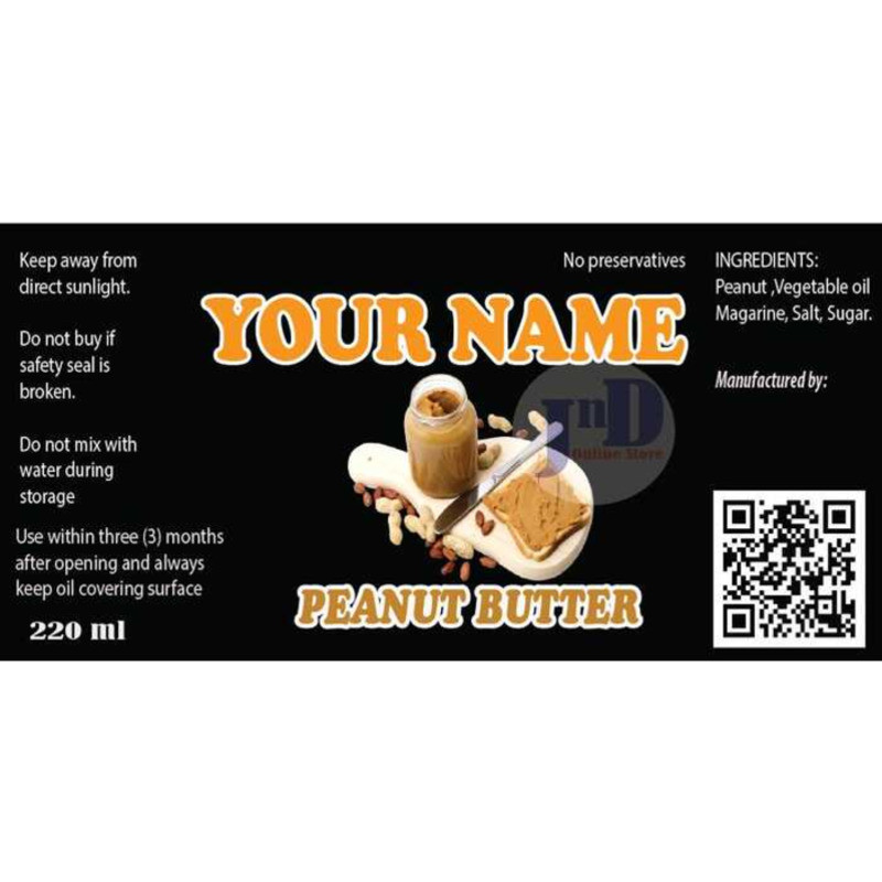 CUSTOMIZED STICKER LABELS FOR PEANUT BUTTER | Shopee Philippines