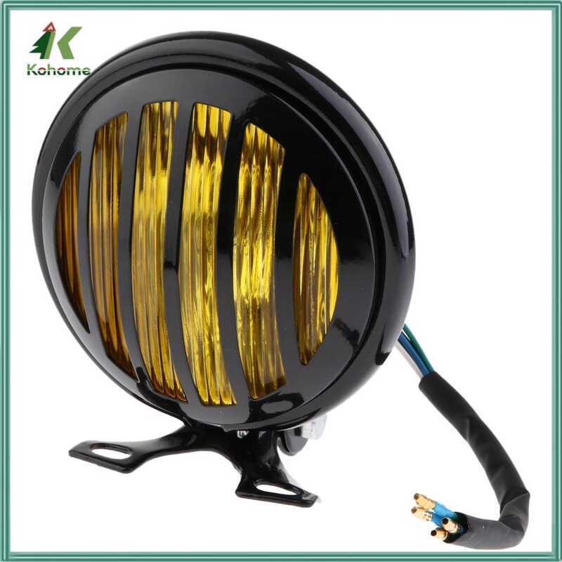 m Retro Style Motorcycle Headlights With Metal Housing, Halogen Sealed ...