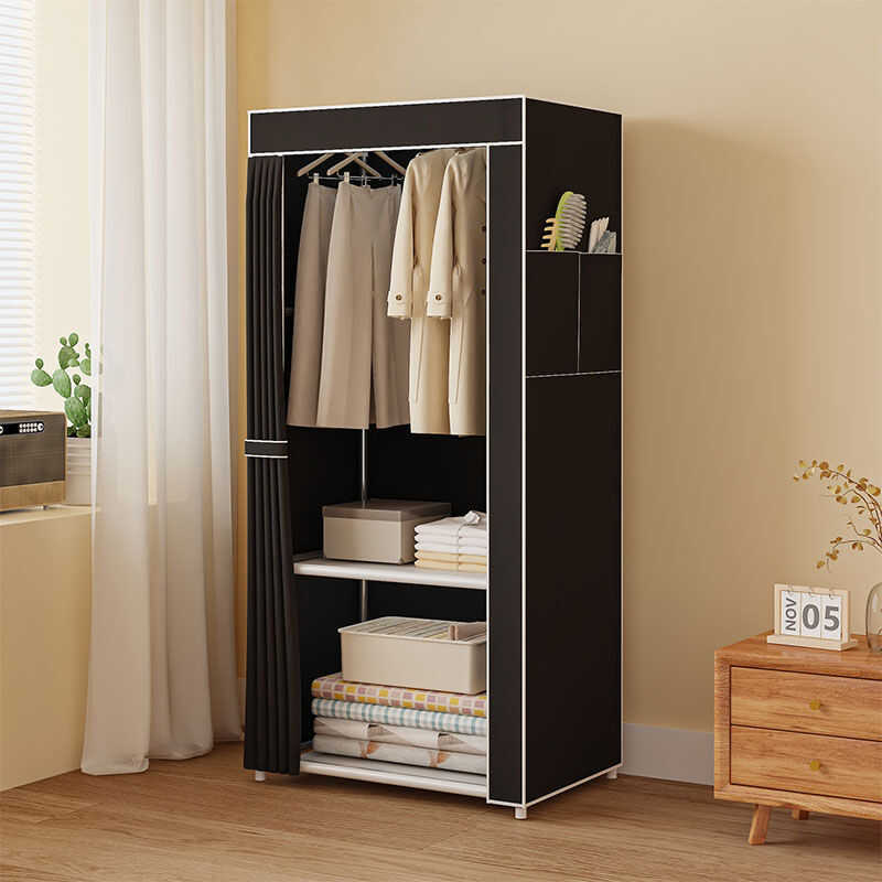 MHS Fabric Wardrobe Durable Simple Dustproof Wardrobes Multilayer ...