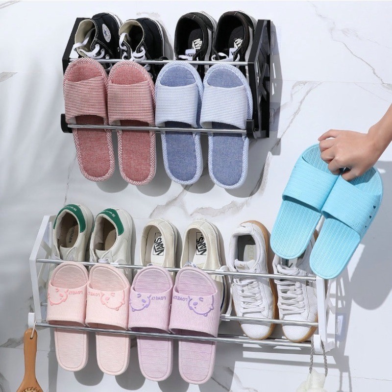 63cm Slipper Rack Wall Mounted Stainless Steel Shoe Rack Wall Mounted ...