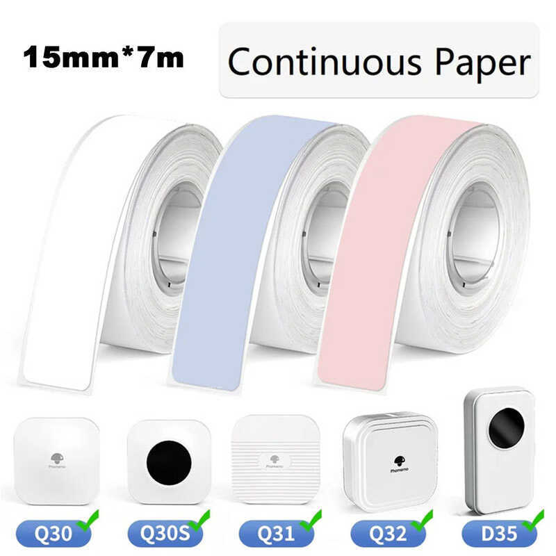 5Rolls Continuous Label Paper Mini Portable Printer P12 Thermal Label ...