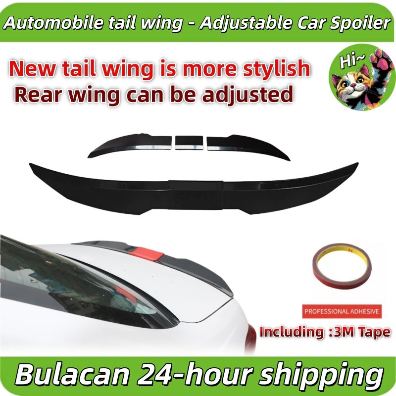 Car Rear Trunk Spoiler Lip Universal Adjustable Roof Tail Extension ...