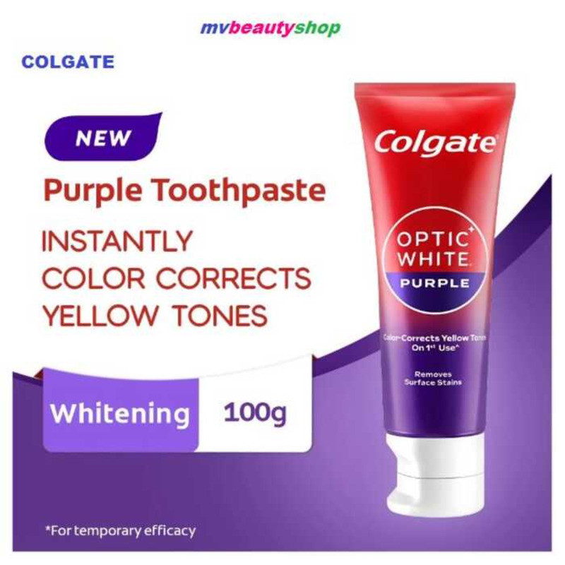 Colgate Optic White Purple Toothpaste Color Corrects Yellow Tones 100G ...