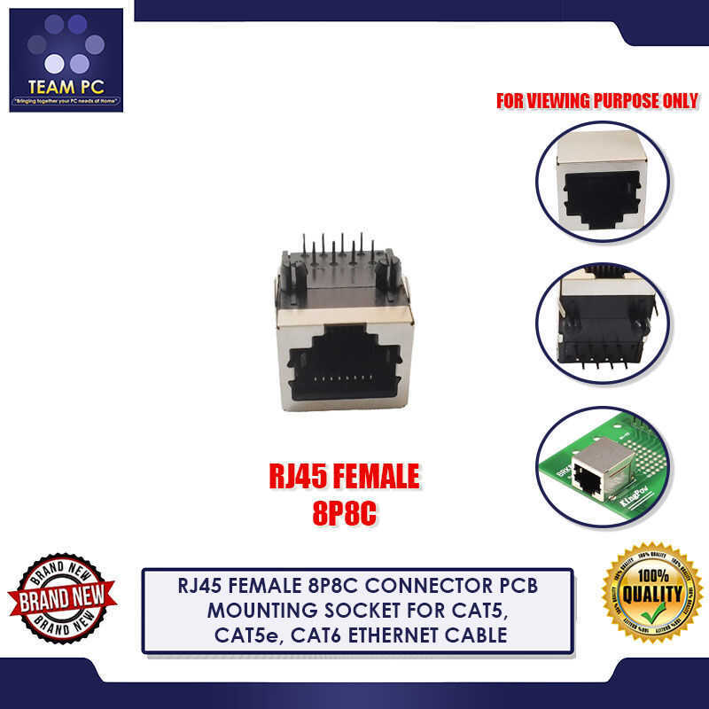 TEAM PC Rj45 FEMALE 8P8c CONNECTOR PCB MOUNTING SOCKET FOR Cat5, Cat5e ...