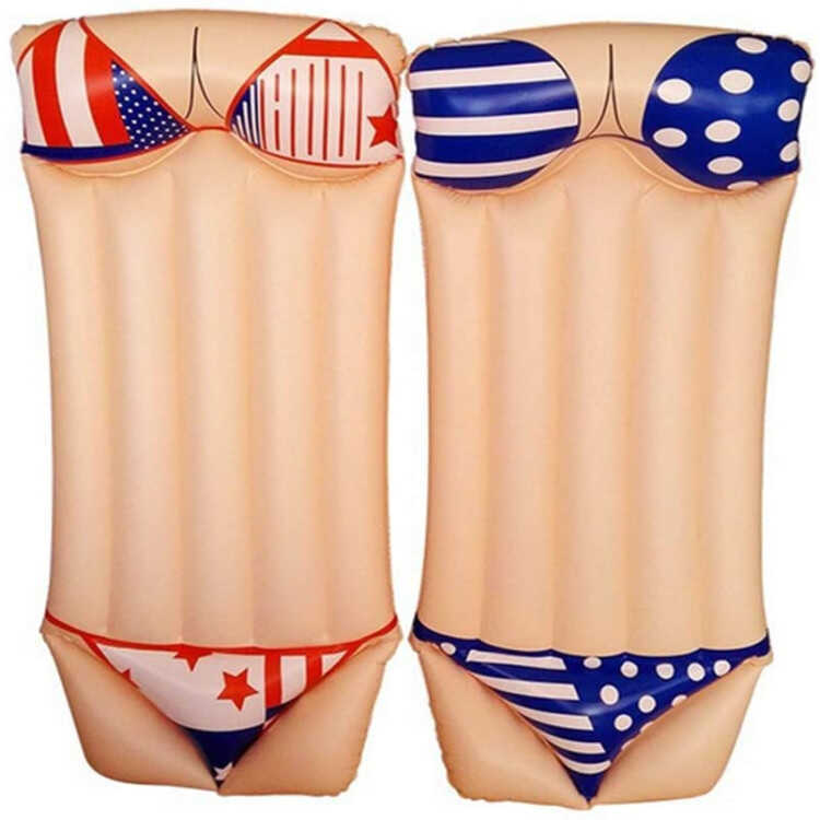 PVC Swimming Ring Inflatable Bikini Floating Row Floating Bed Creative ...