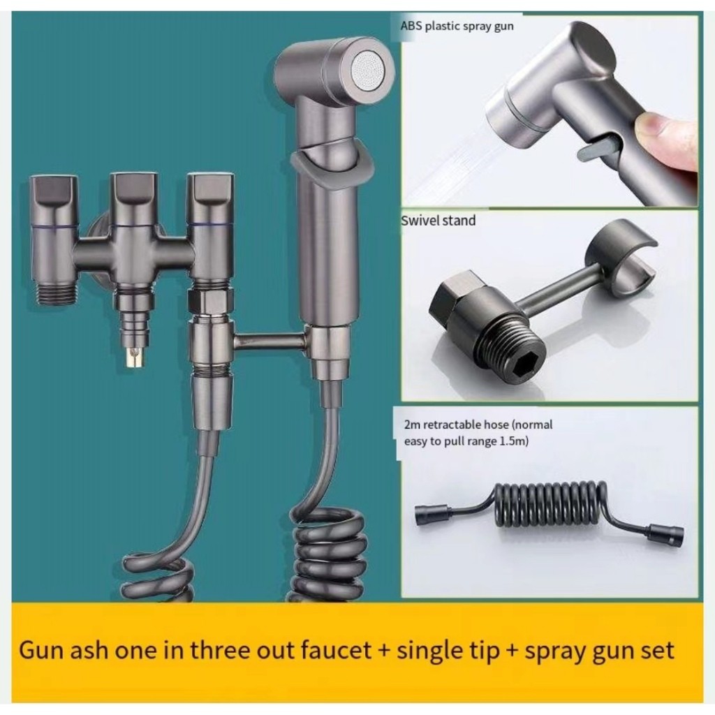 1 in 3 Out Faucet Dual Control Valve with Bidet Washing Machine Tap Two ...