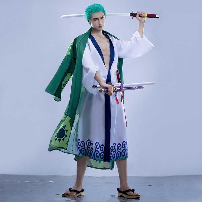One Anime Piece Cosplay Costume For Men Roronoa Zoro 2Nd Kimono Robe ...