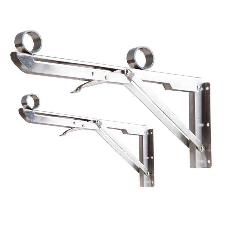 Stainless Steel Rod Bracket Folding Triangle Support Frame Side Mount ...