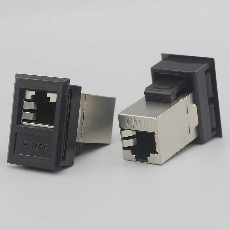 Black CAT6 Cat6a Gigabit Ethernet Cable Shielded Patch Panel Network ...