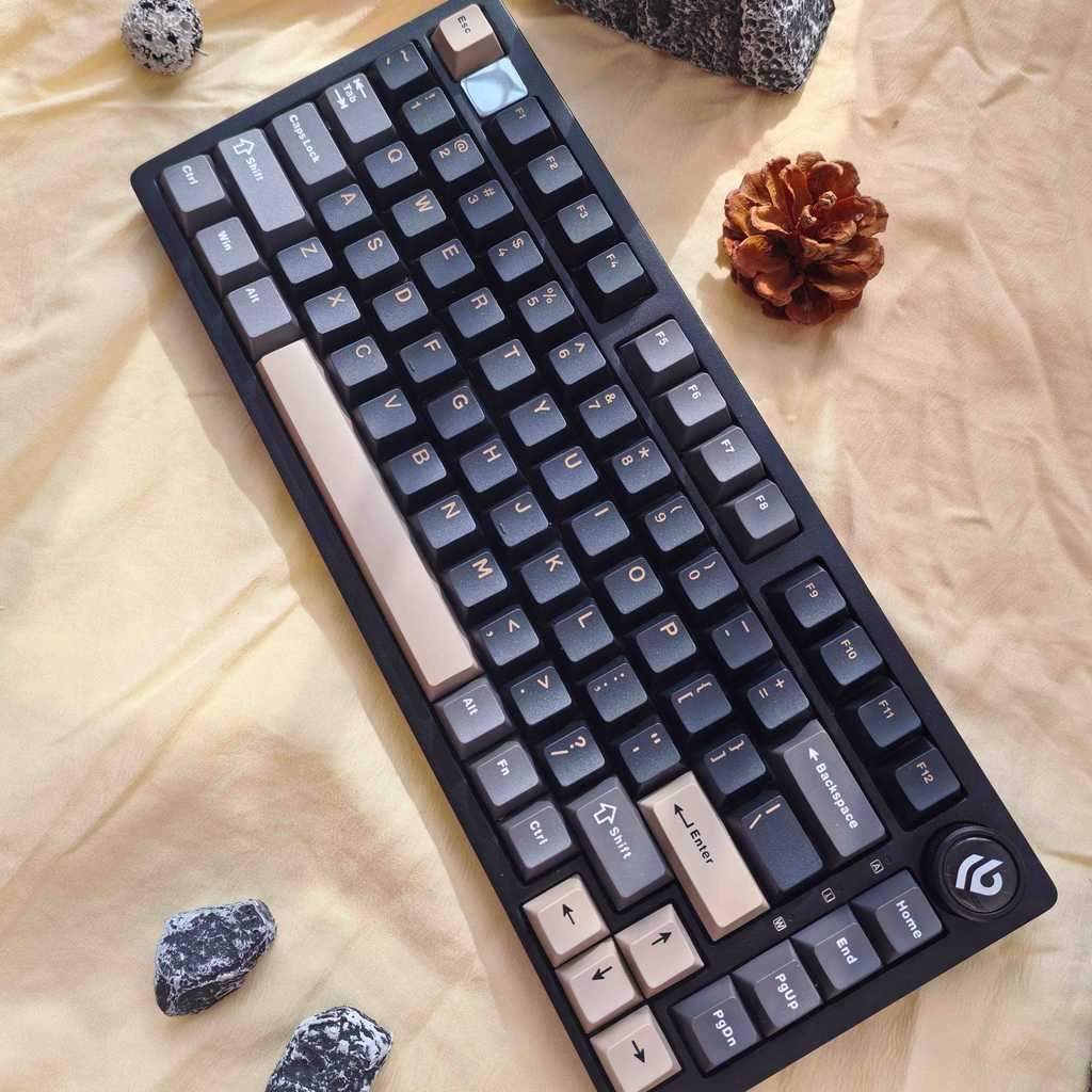 Obsidian Black Double Shot PBT Keycaps 128 Keys Cherry Profile Custom ...