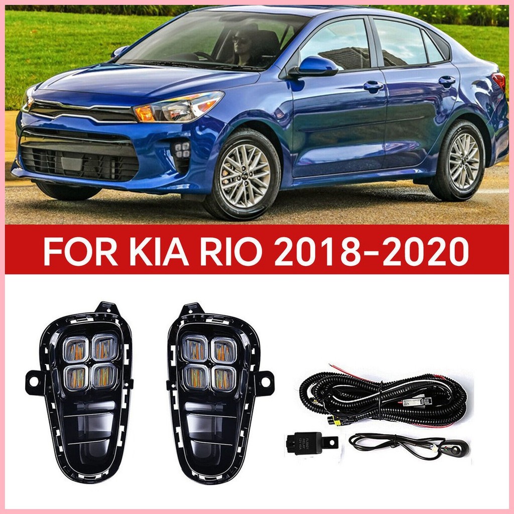 For KIA Rio 2018-2020 4 Eyes LED Daytime Running Fog light DRL with ...