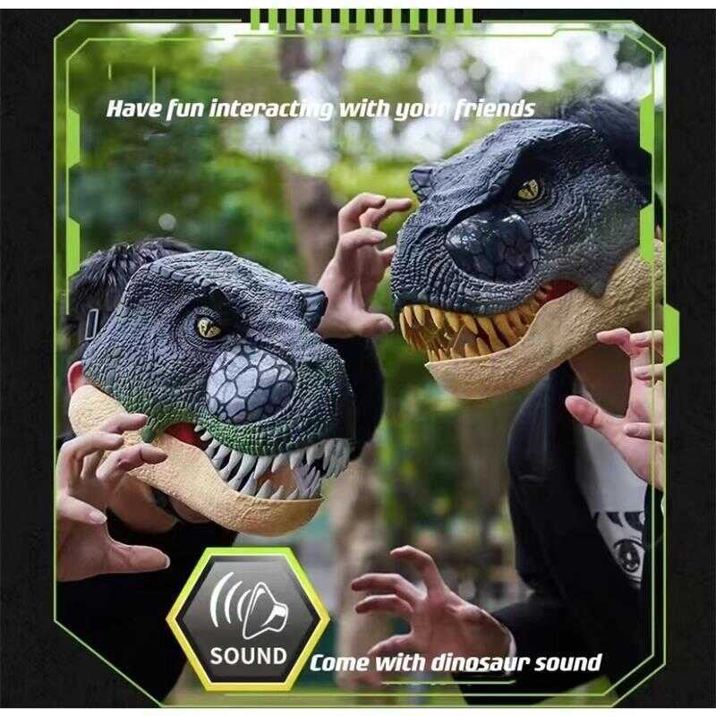 Christmas cosplay Dinosaur Mask Tyrannosaurus Rex cos Velociraptor ...