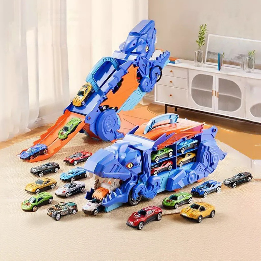 Transforming Dinosaur Truck Toy Dinosaur Truck Toy with 4 or 8 Die-Cast ...