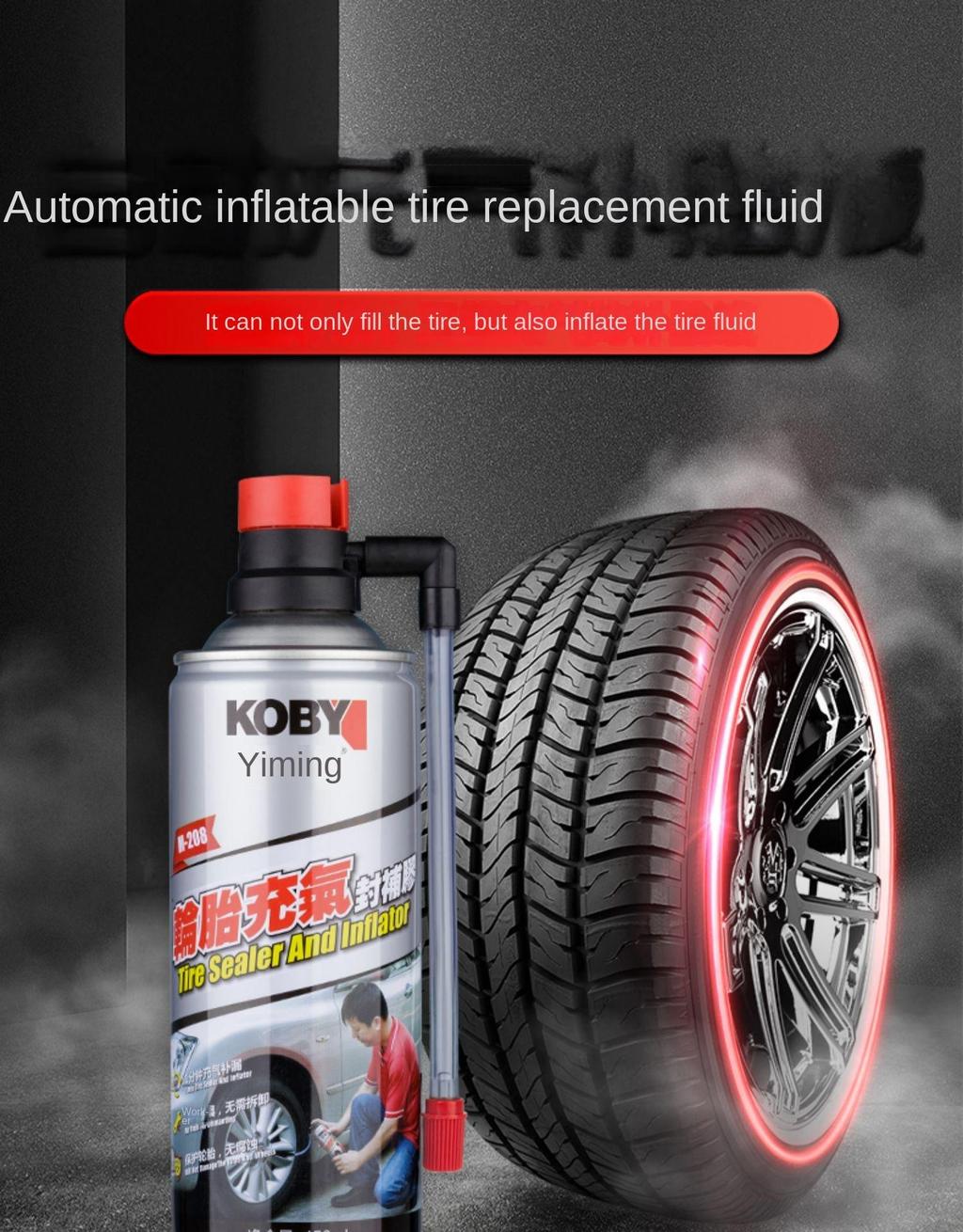 2PCS KOBY Tyre Tire Sealer and Inflator Motorcycle Parts Car 450ml ...