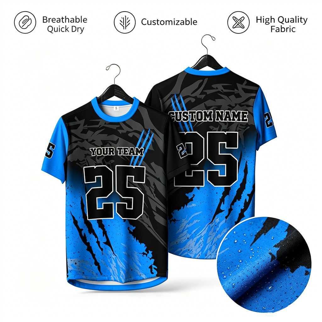 Basketball Volleyball Jersey Blue Black Custom Name Number,Full ...