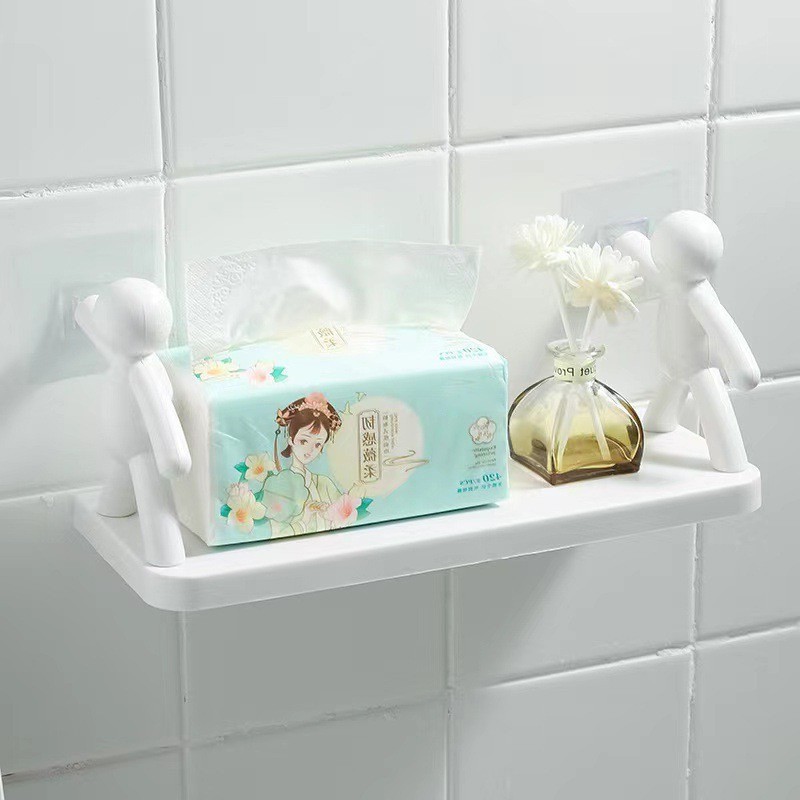 Wall Hanging Bathroom Human Hook Rack Floating Wall Ledge Plastic ...