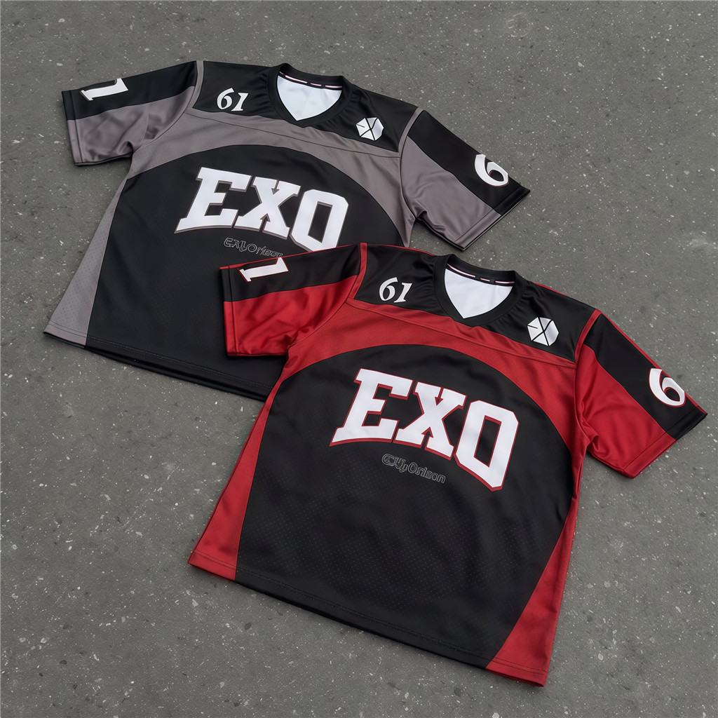 EXO　ユニフォーム　スホ EXO HoriZon Cropped Jersey Customizable Name Number EXO-L Kpop Fan