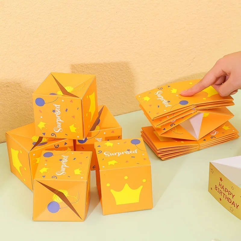 Money Surprise Bounce Box DIY Folding Paper Box Cash Explosion Gift ...