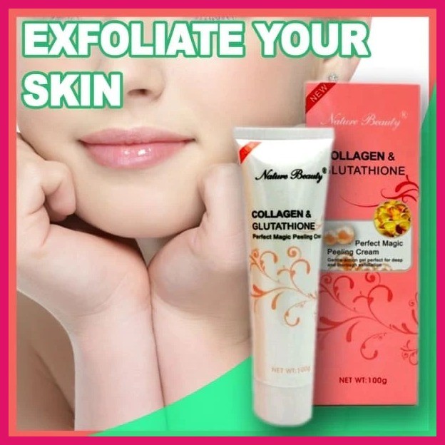 nature beauty collagen and glutathione perfect magic peeling cream ๑ ☢ (SET OF 1)(SET POF 2)NATURE BEAUTY Collagen & Glutathione perfect magic  peeling cream 100g