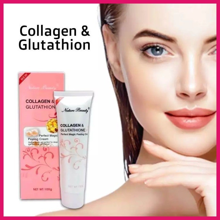 nature beauty collagen and glutathione perfect magic peeling cream ๑ ☢ (SET OF 1)(SET POF 2)NATURE BEAUTY Collagen & Glutathione perfect magic  peeling cream 100g