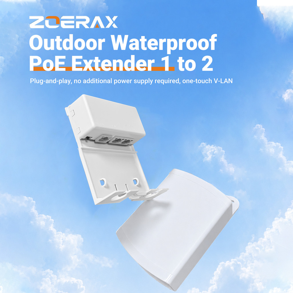 ZOERAX Gigabit PoE Extender 1 In 2 Out | 250m Long Range PoE Repeater ...