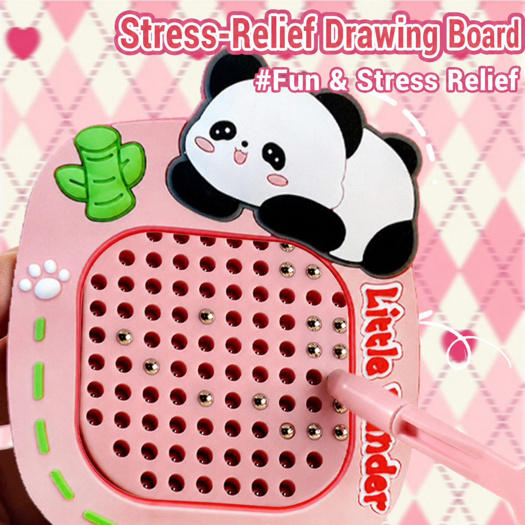 Magnetic Drawing Board Cute Cartoon Kid DIY Steel Ball Drawing Board ...