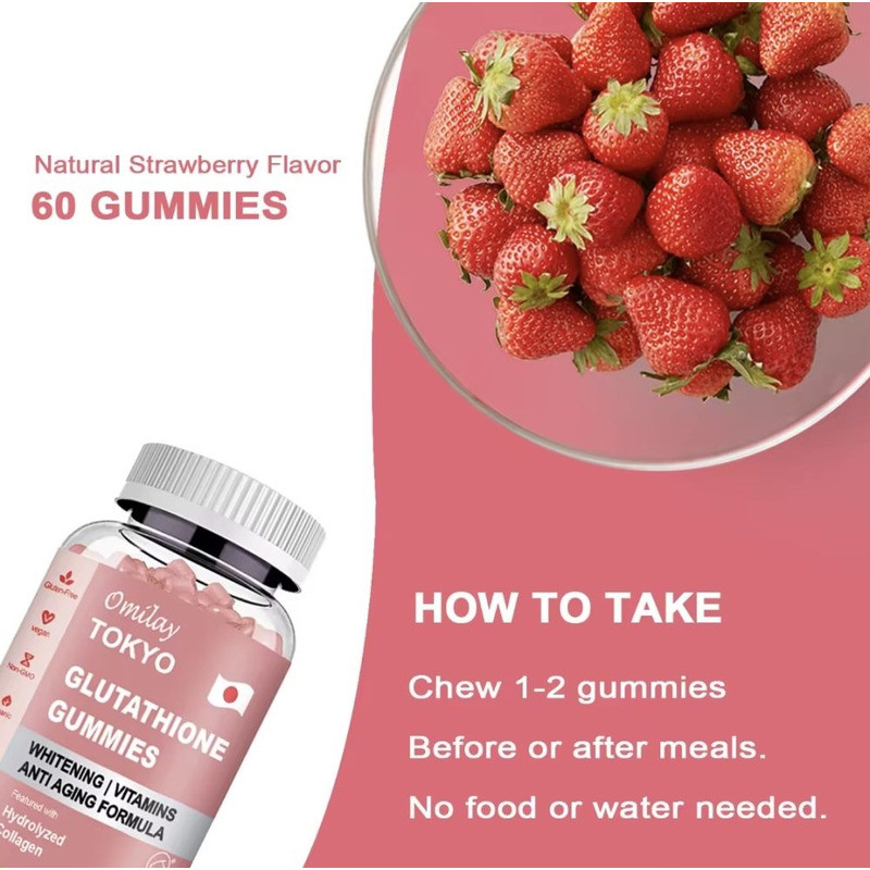 omilay tokyo glutathione gummies COD Omilay Tokyo Glutathione With Collagen Whitening Gummies Anti Aging  Skin Glow Vitamins Beauty