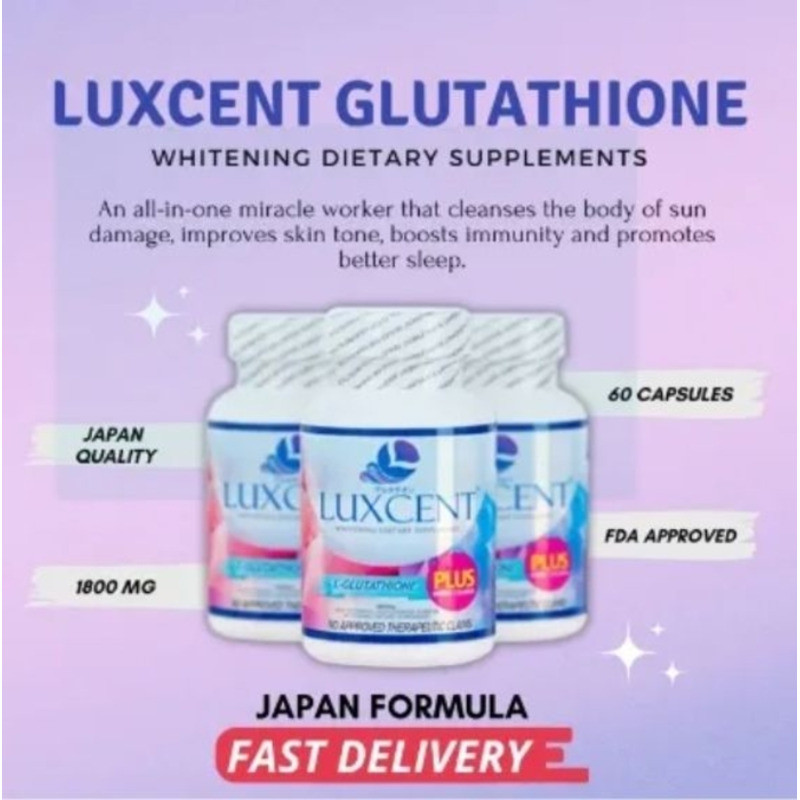 luxcent glutathione fda approved COD Whitening Supplement Anti Aging Stress Capsules Original Luminous Caps Mg L BulkSupplements Glutathione Powder (Reduced Quantity:1 Ampoule Combination-Skin