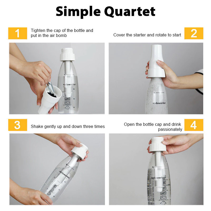 Sodaplus Portable Sparkling Water Machine – 1L Soda Maker with CO2 ...