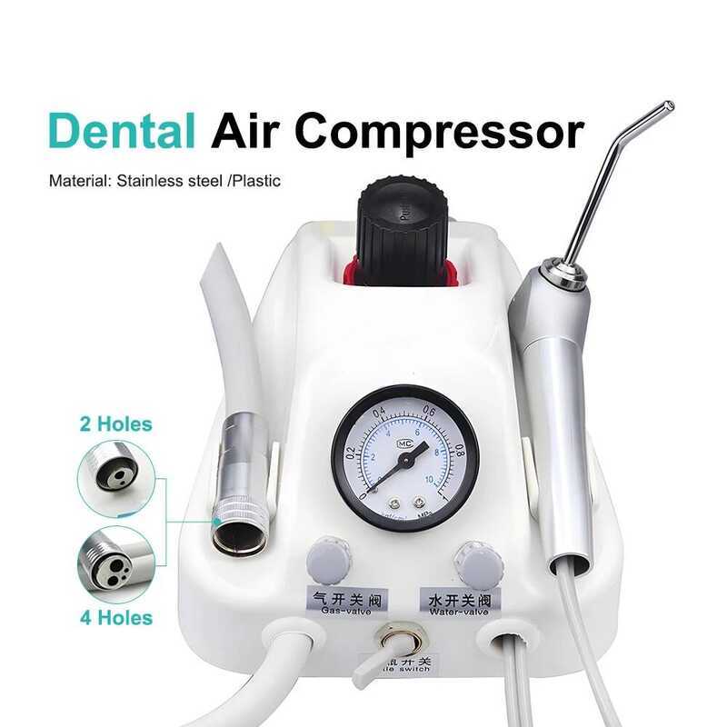 Dental Turbine Portable Unit With Air Compressor 3 Way 2/4 Hole Syringe ...