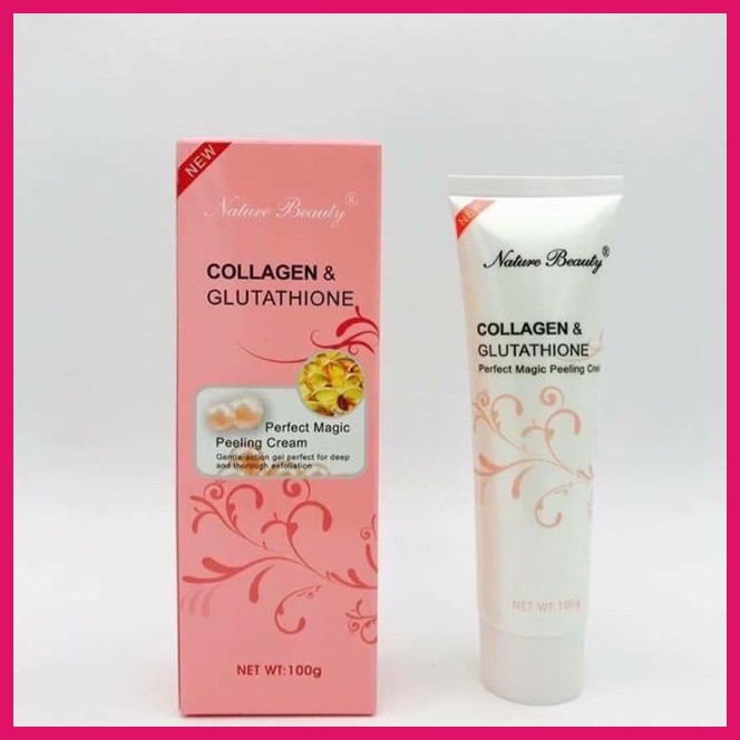 nature beauty collagen and glutathione peeling cream ๑ ☢ (SET OF 1)(SET POF 2)NATURE BEAUTY Collagen & Glutathione perfect magic peeling  cream 100g