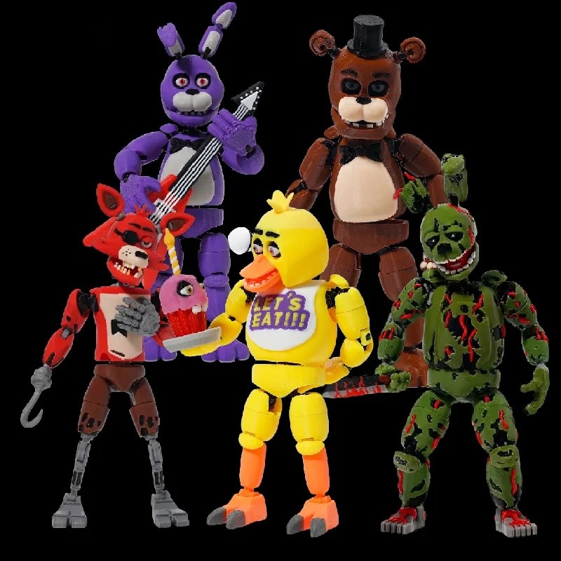 FNAF Freddy FazbearAction Figure 3D Printed Foxy Springtrap Bonnie ...