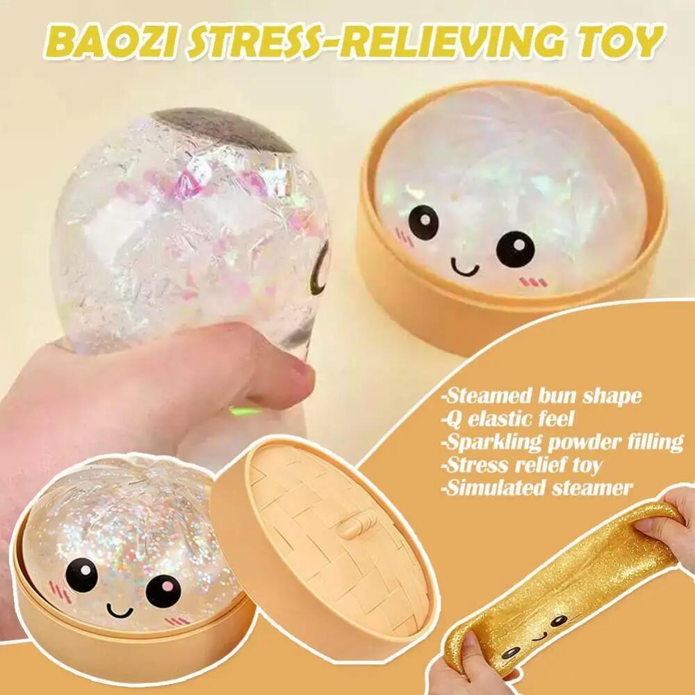 (Local Shipment) 4PCS Large 10CM Squishy Glitter Dumplings Stress ...