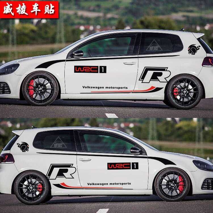 Volkswagen Golf POLO Bora WRC Door Modification Sticker Evil Rabbit R ...