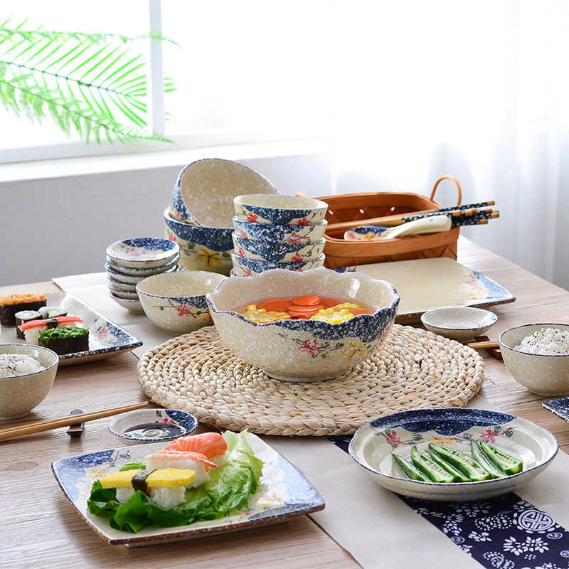 Tt Creative Snowflake Glazed Ceramic Rice Bowl Soup Noodles Rectangular ...