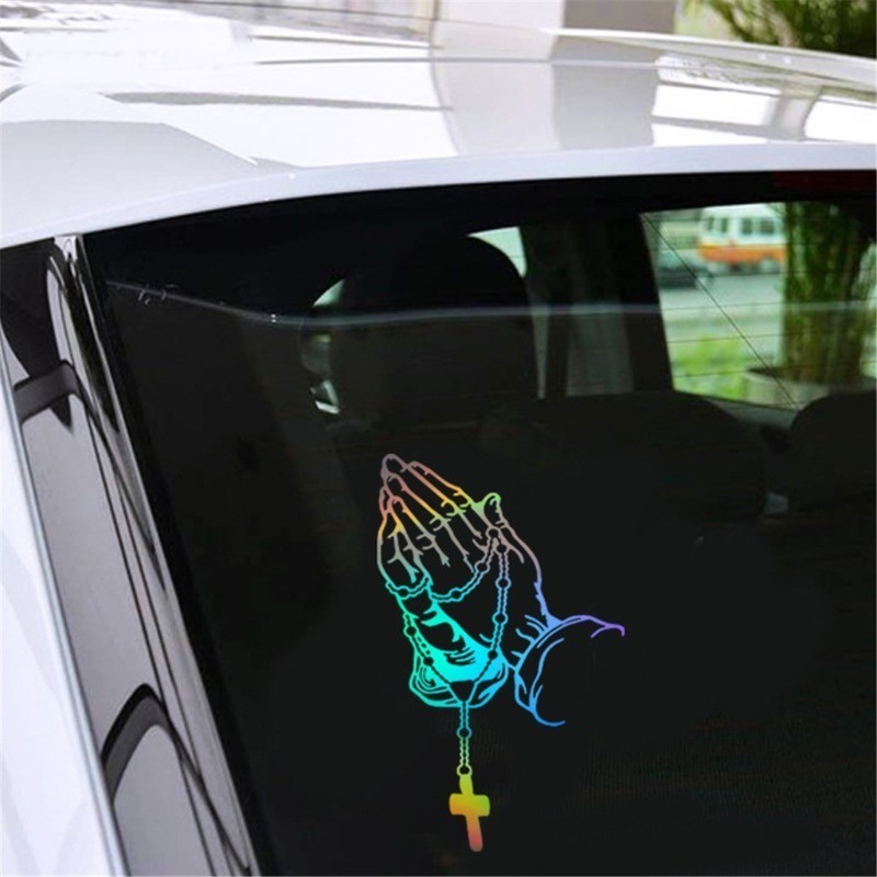 1PC Car Fashion Sticker Praying Hands Sticker Auto Styling Window Glass ...