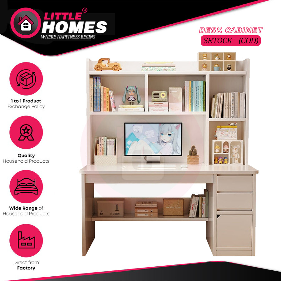 Office desk, indoor desk, computer desk, storage rack, open storage (90 ...