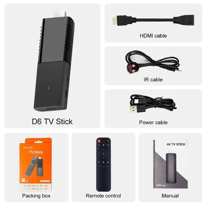 4K HD TV Stick Android 13.0 HDMI 4+64GB Wifi Smart Media Player Mini TV ...