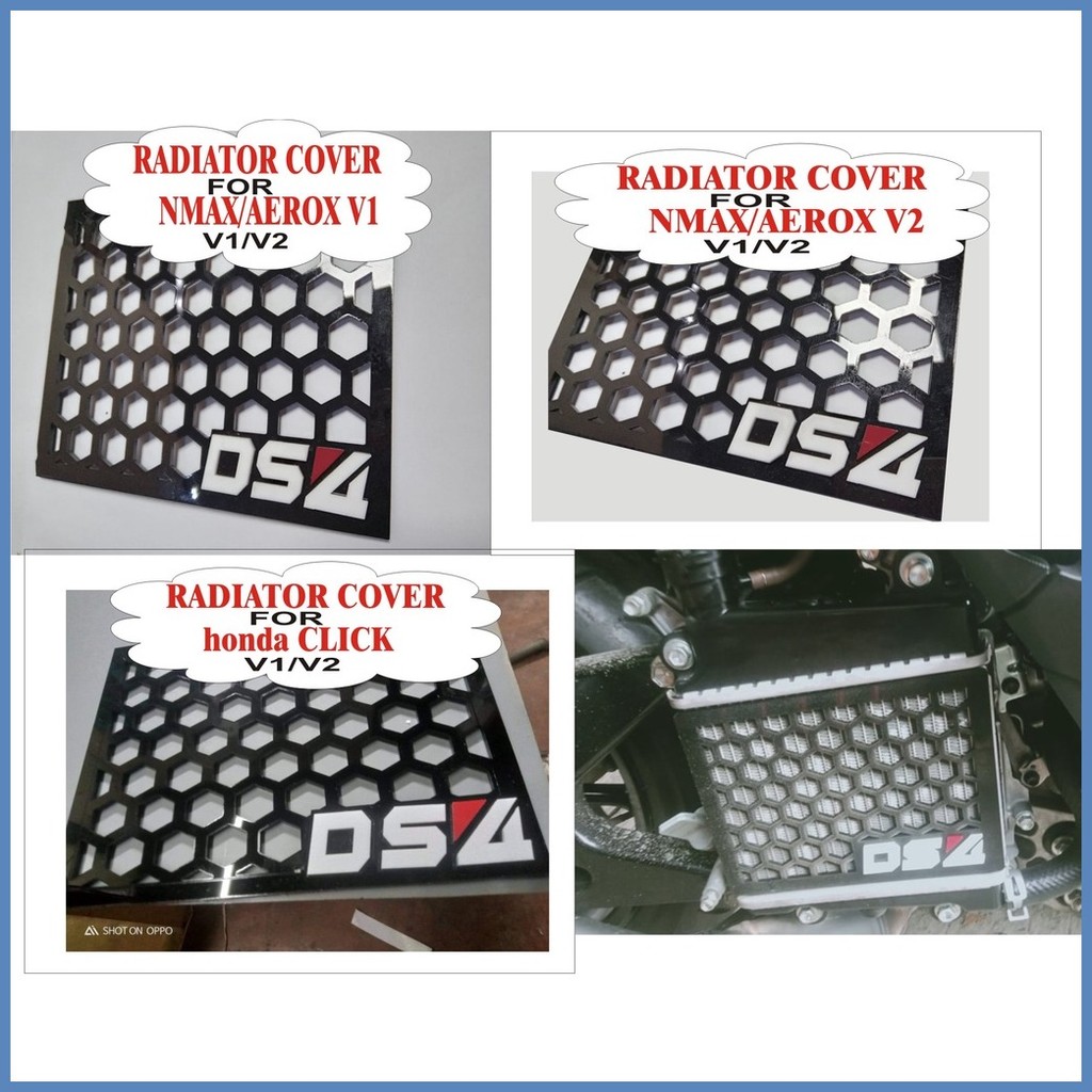 ds4 radiator cover for nmax/aerox, version 1 and 2 / honda click v1/v2 ...