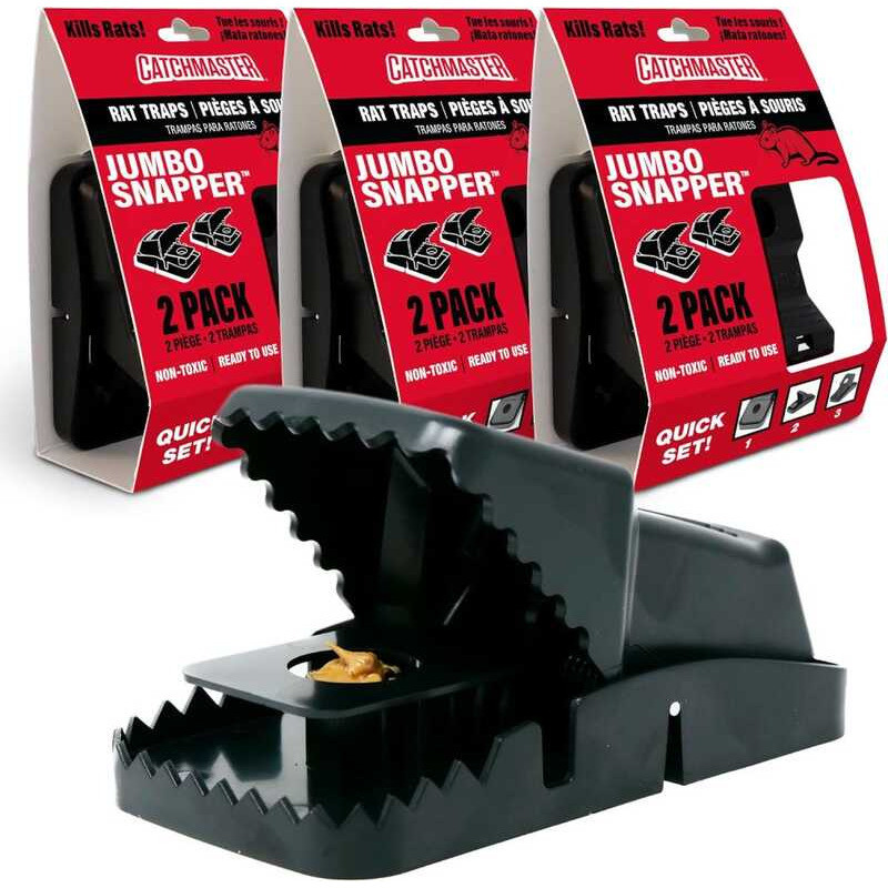 Catchmaster Jumbo Snapper 6-Pk, Mouse Traps Indoor Home, Reusable ...