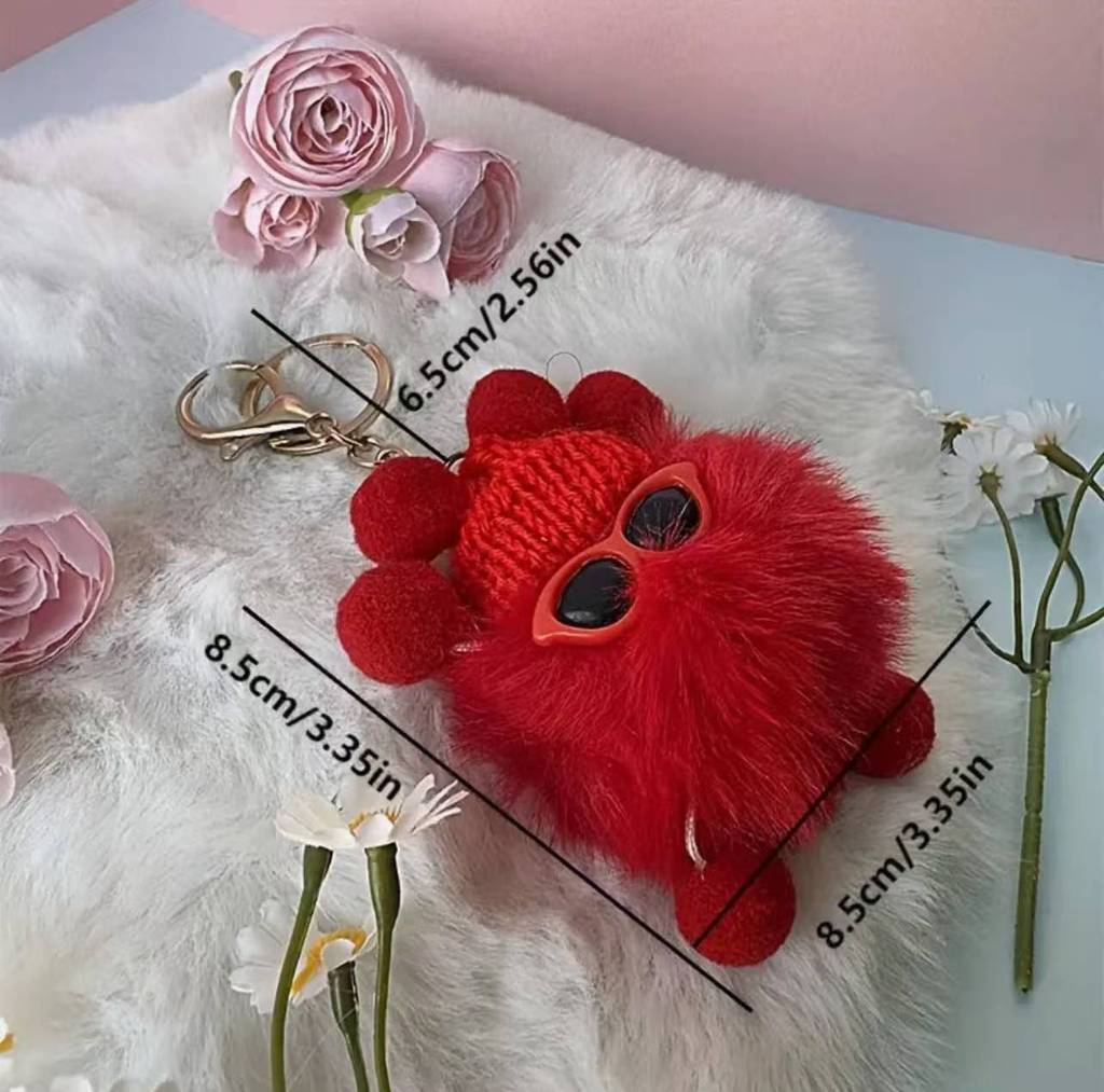 YOYO Cute Plush Keychain Kawaii Bag Charm Fluffy Pom Pom Cartoon ...